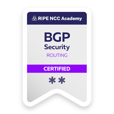 RIPE NCC Academy BGP Security Badge
